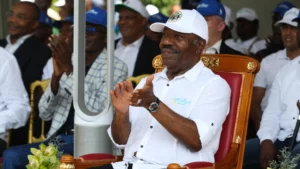 Gabonese President Ali Bongo during the Tropicale Amissa Bongo in Libreville, January 29, 2023. © AFP