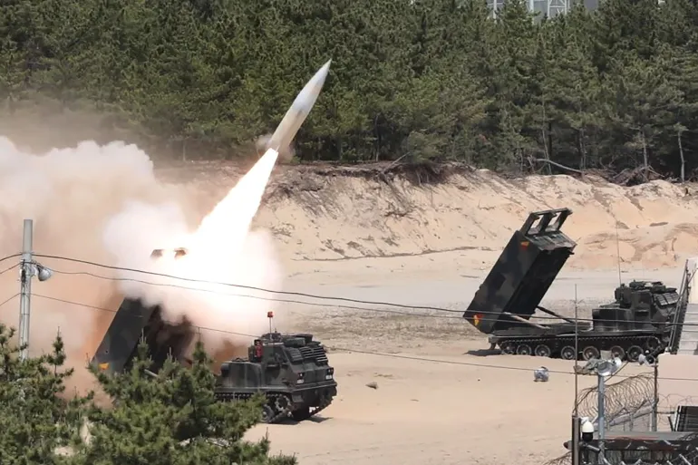 US Army Tactical Missile System in operation in an undisclosed location on South Korea's east coast during a live-fire exercise in May 2022 [File: South Korean Defence Ministry via AFP]