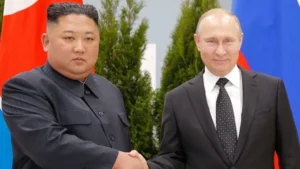 Vladimir Putin and Kim Jong Un met in the Russian port city of Vladivostok in 2019